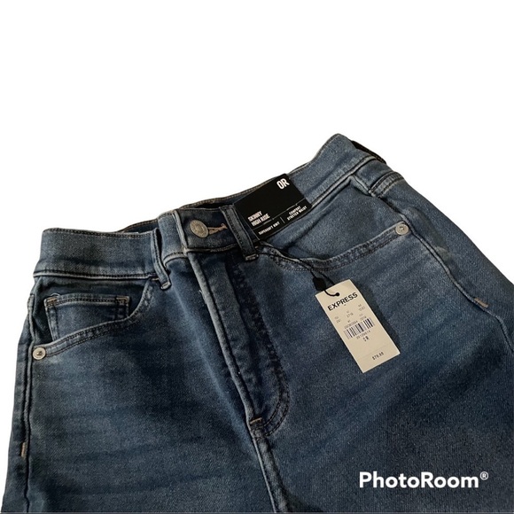 EXPRESS skinny high rise blue jeans - Picture 5 of 7
